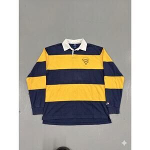 VTG 90s West Virginia Mountaineers Rugby Shirt Men’s L Pro Player WVU Polo Y2K